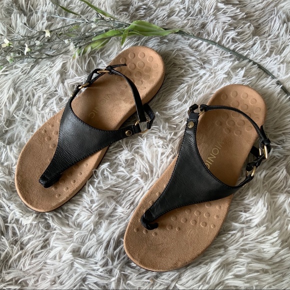 Vionic Kirra Leather Thong Sandal Size 